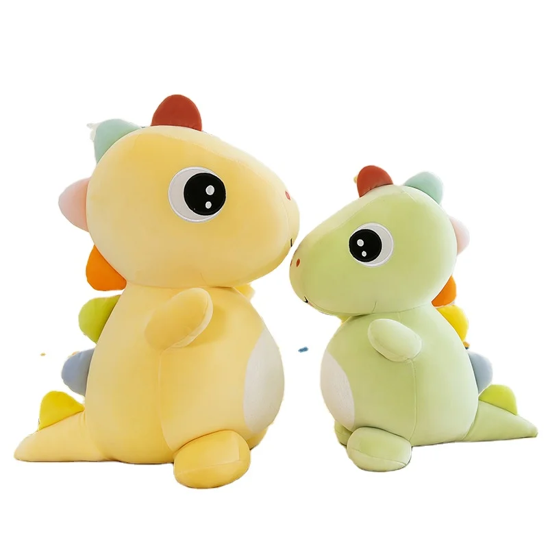 Kawaii dinosaur plush stuffed soft animal toys embroidery big eyes soft dinosaur cute plush colorful dragon toy for kids gift
