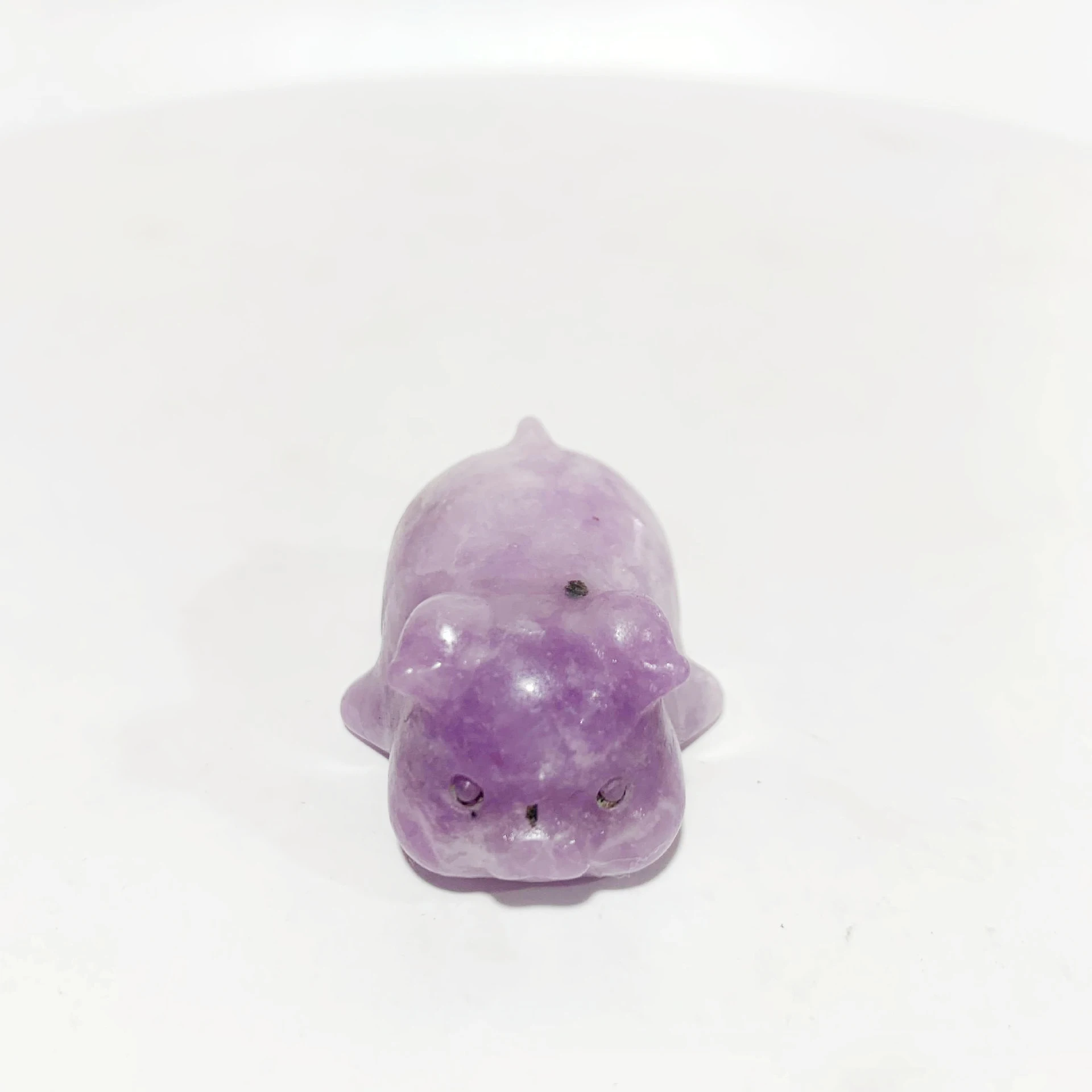 Natural Hand Carving Crystal Pig Statues Labradorite Lie Prone Pig