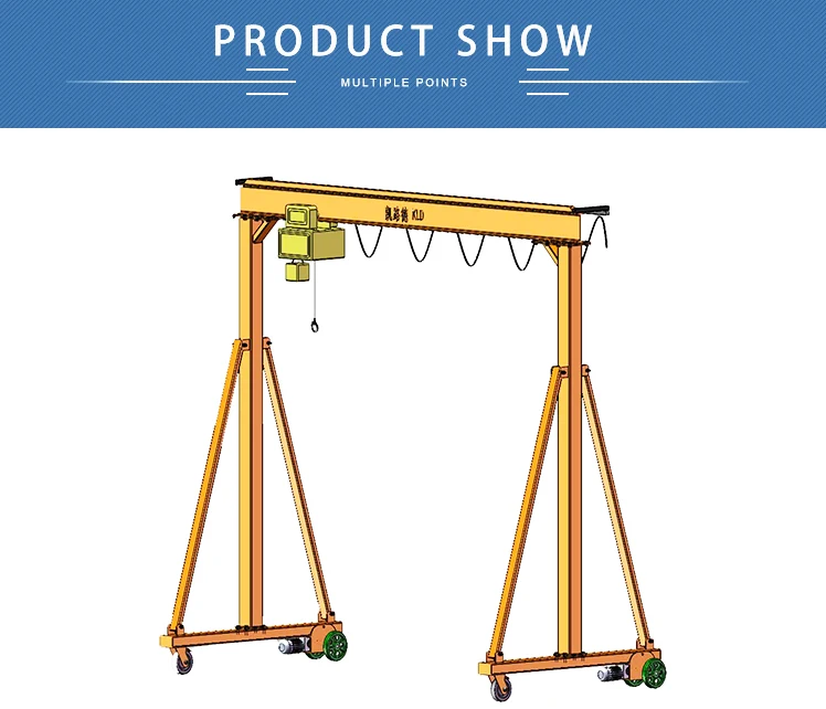 Electric Gantry Crane with Remote Control Lifting, High Quality Cable and Wire Gantry Lifts Customizable