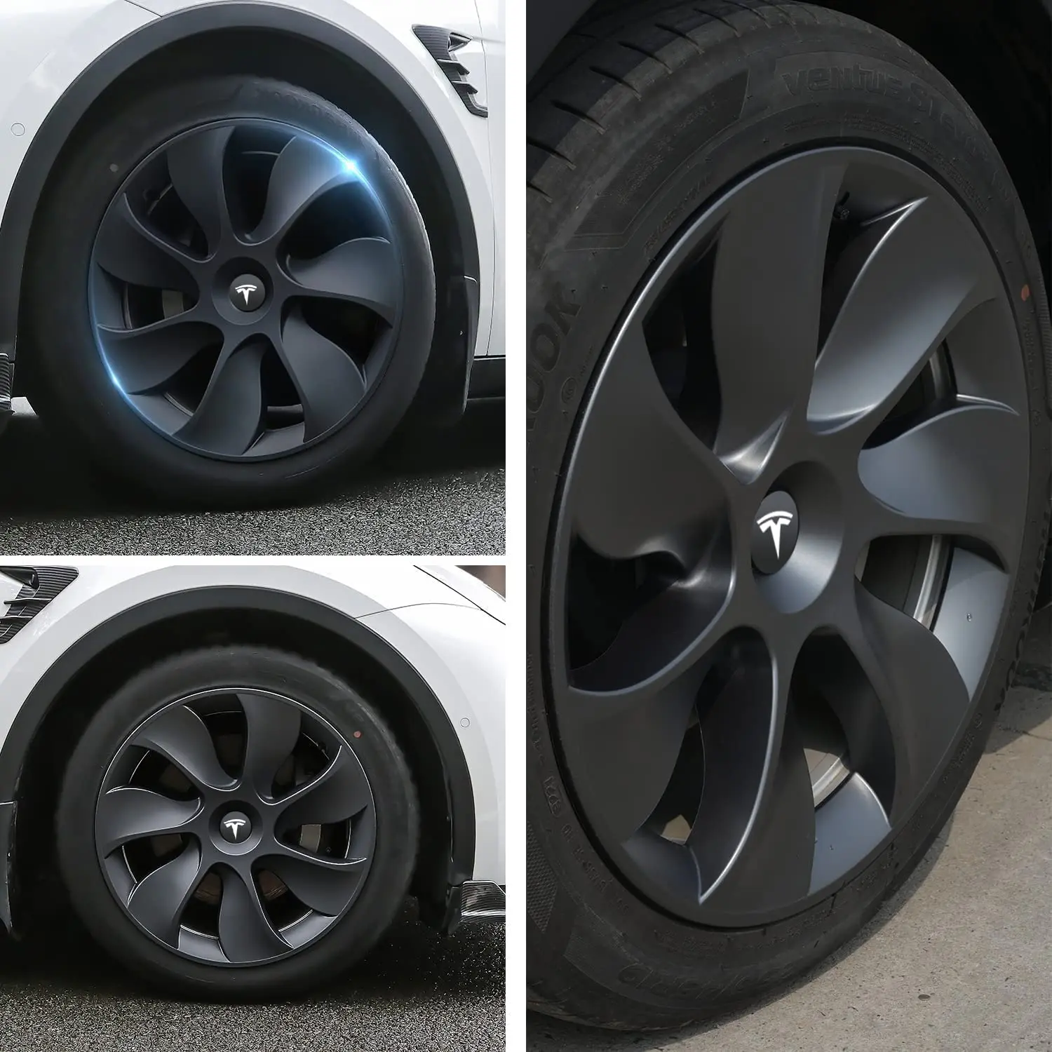 Tesla Model Y Wheel Cover 19-inch Asymmetrical Wheel Hubcaps with 2020-2023 Tesla Model Y Accessories 19' Tesla  Wheel Caps