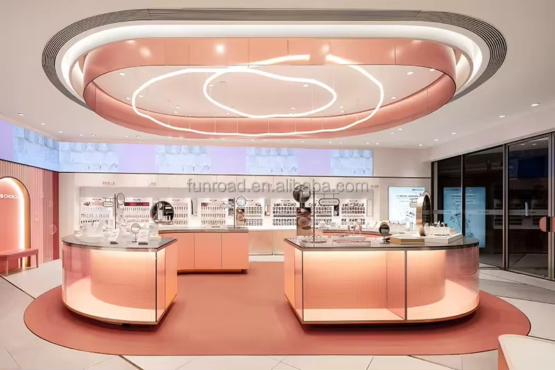 Luxury Perfume Shop Fittings Makeup Store Fixture Perfume Display Showcase Perfume Storage Cabinet For Beauty Store Design
