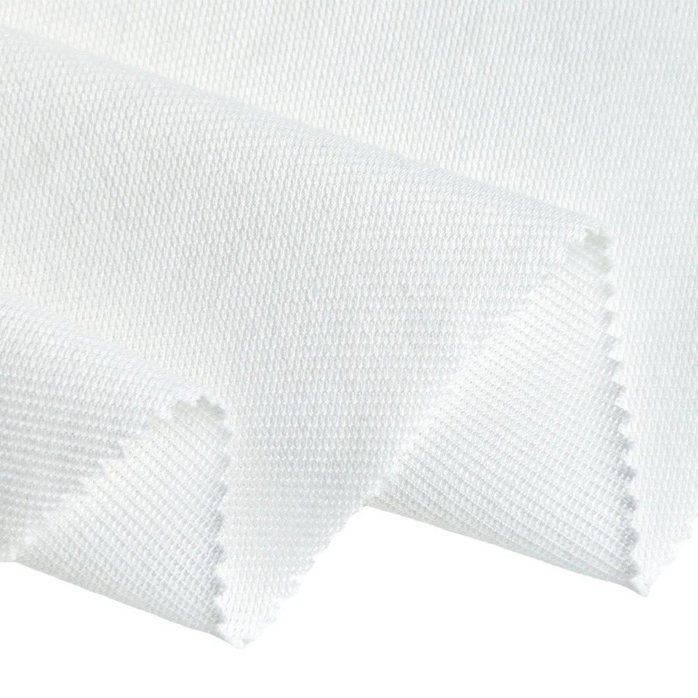 Wicking Breathable 200GSM TC 85/15 Polyester Cotton White Mesh Pique Fabric For Men Polo T-shirts Uniform