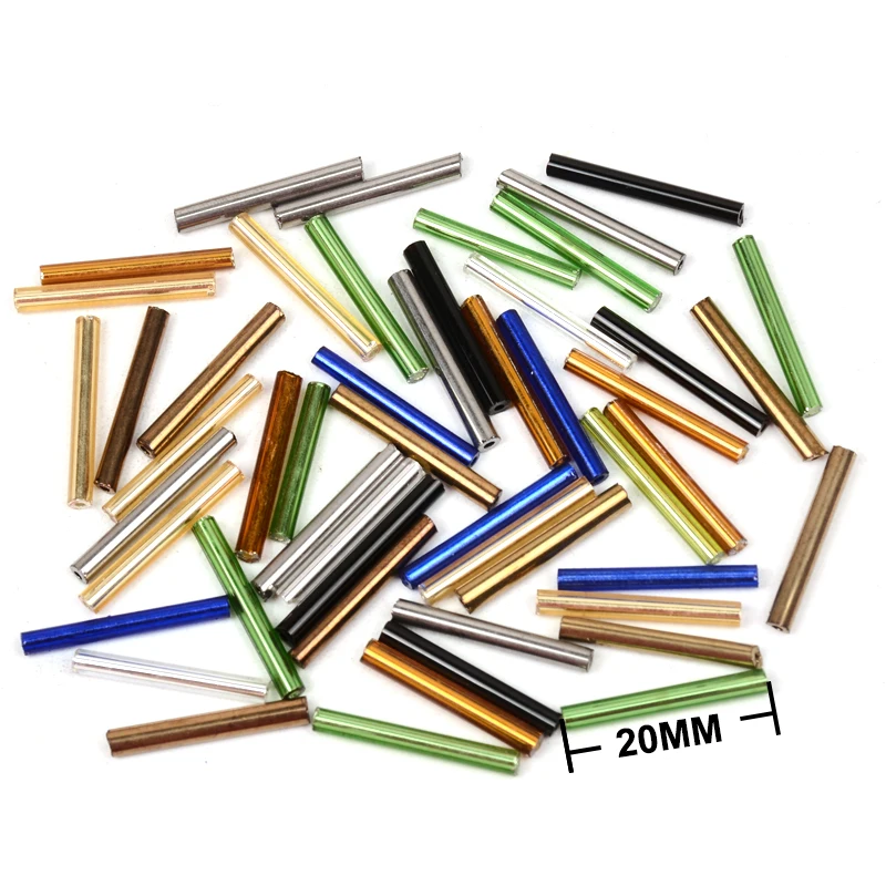 Wholesale 20MM Long Bugle Beads Tube Czech Glass Beads for Jewelry Making DIY Accessories