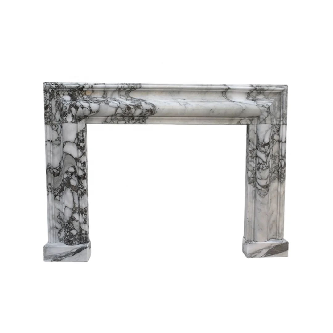 Custom Calacatta Viola Marble Fireplace Simple Design Elegant Look for Living Room