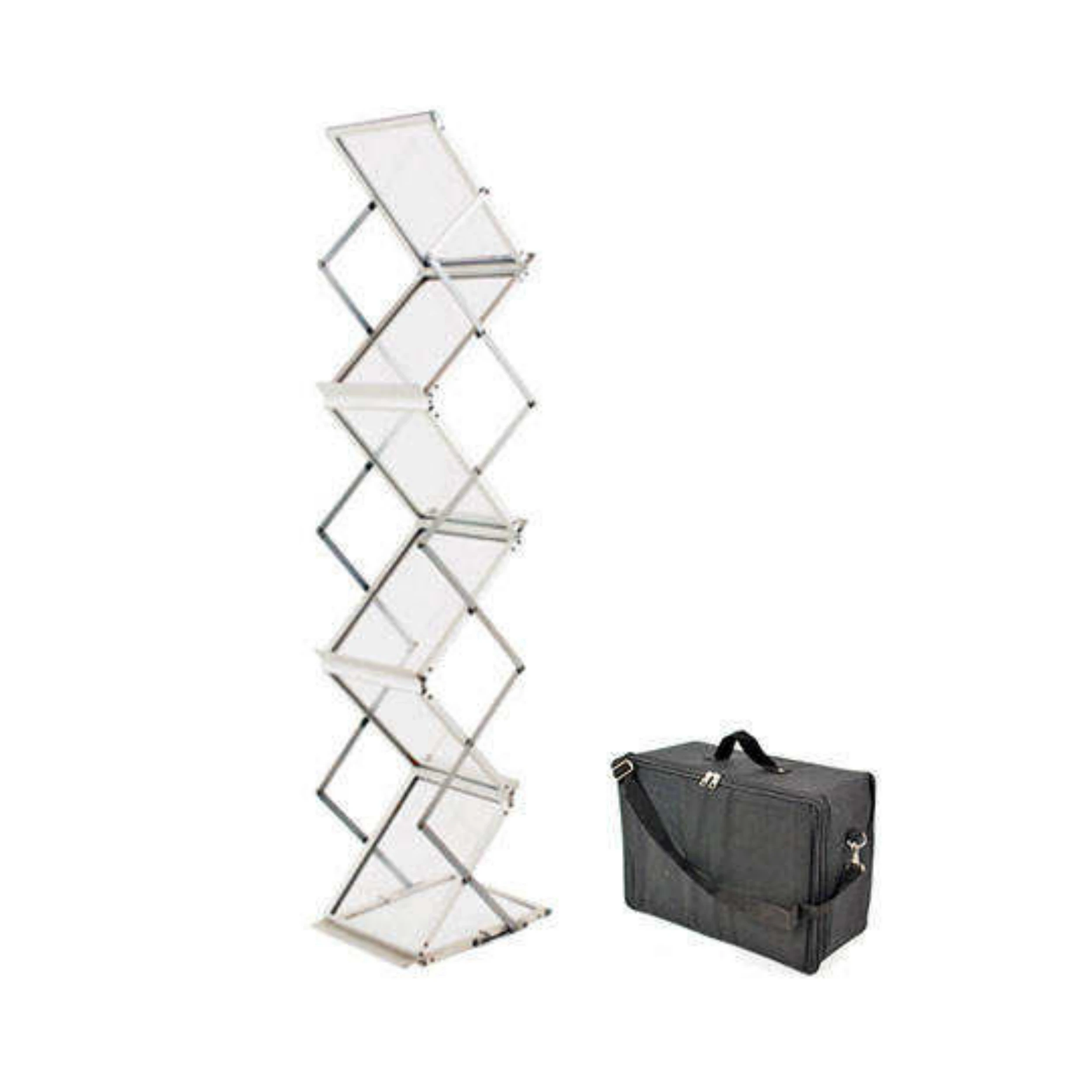Most Popular In 2024 Aluminum Display Zigzag Brochure Holder Clear Document And Literature Banner Stand Catalogue Shelf