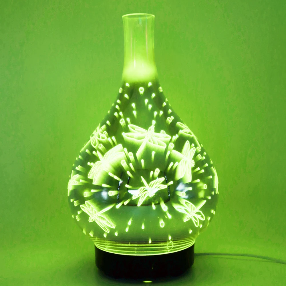 Glass Crystal Ultrasonic Aromatherapy Oils Diffuser 100ml Electric Vase Shape Aroma Diffuser