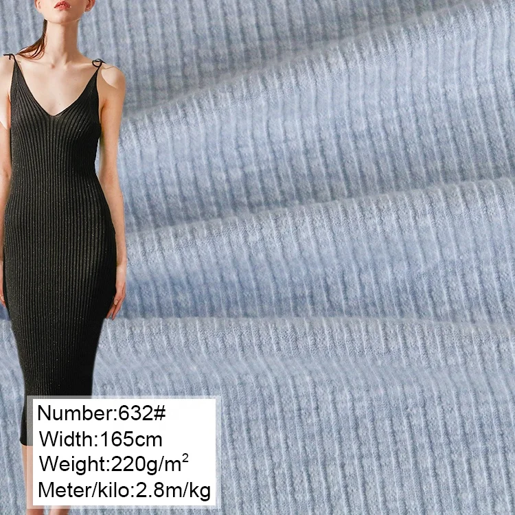 632 # Лидер продаж, 60% хлопок, 35% полиэстер, 5% спандекс, ткань в рубчик 2*2 для топов, платьев, женских платьев