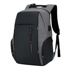 15.6 inch Light Weight Waterproof Black Business Laptop Backpack with USB Charger Port