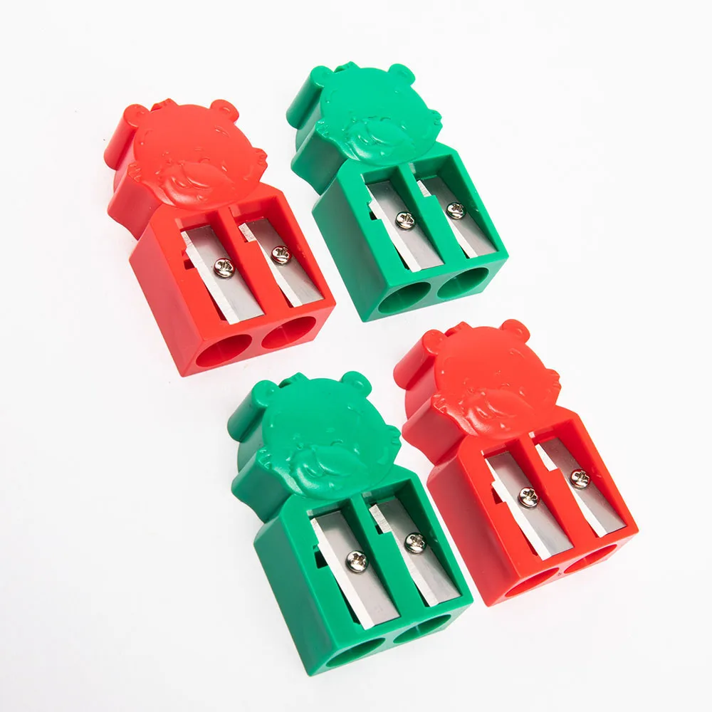 Оптовая продажа, недорогие высококачественные милые острые карандаши в форме медведя с двойным отверстием для детей