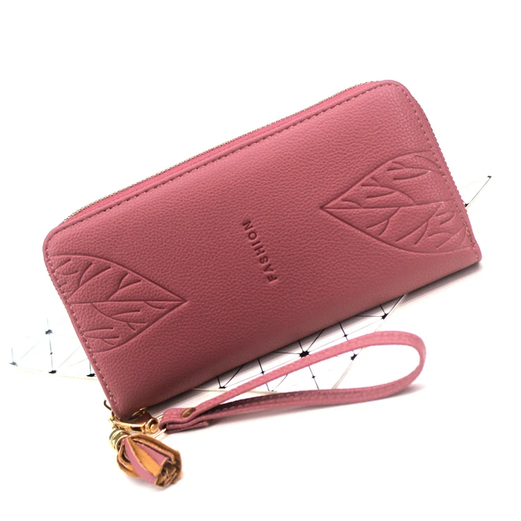 Promotion Cheap High Quality PU Leather Wallet Women With Debossed Logo