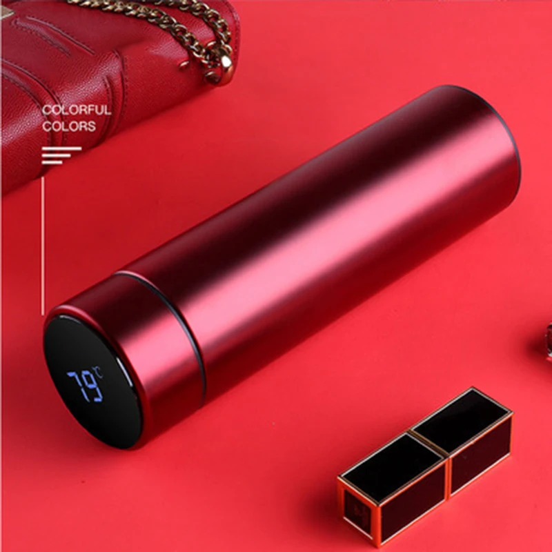 New creative custom LOGO thermos mug with smart temperature display stainless steel water cup