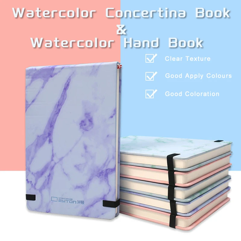 Hot Pressed 300 GSM Watercolor Journal Portable Hand Book L Size 24*16cm Leyton LD4099 Art Supplies Watercolor Book