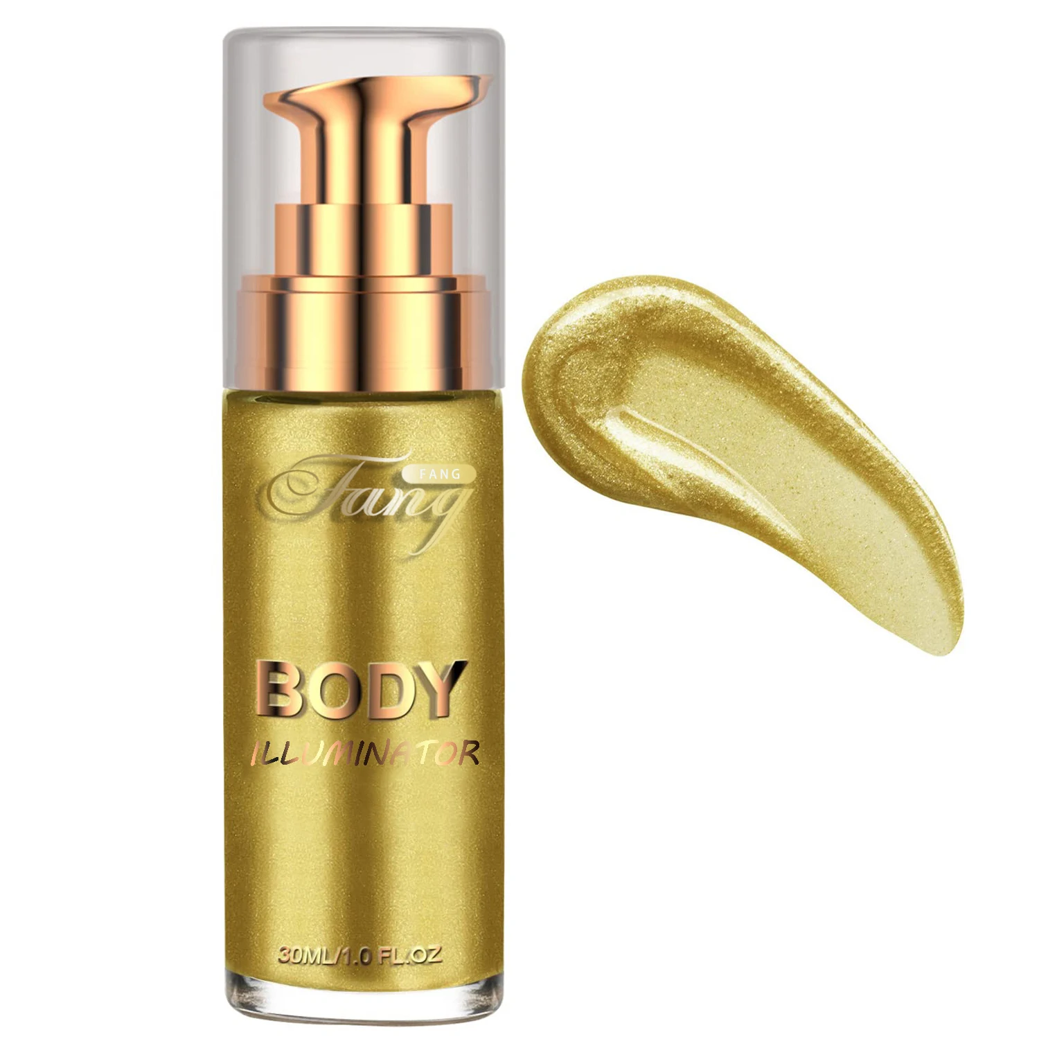 Small MOQ Body Shimmer Oil Private Label Perfume Highlighter Glitter Tanning Glow Illuminator Brillo