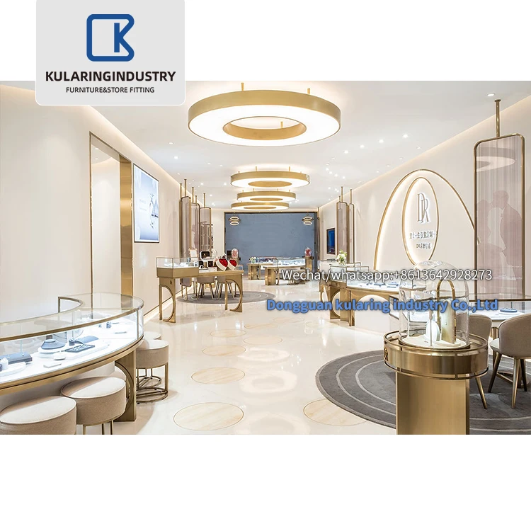 Commercial Wholesale Custom Retail Jewelry Shop Glass Floor Stand Jewelry Display Cabinet Fashion Lighting Glass Counter Table