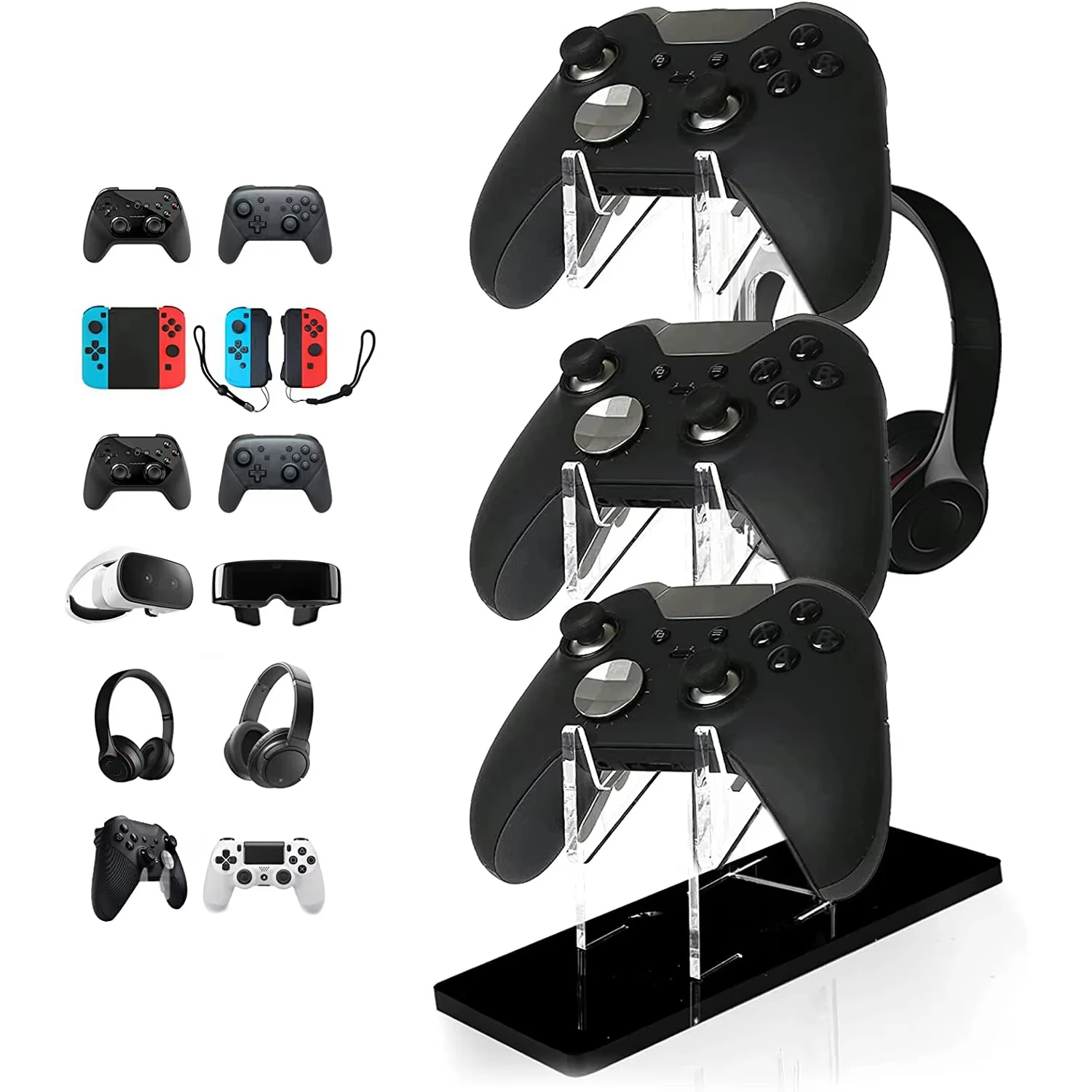 Three Layer Headphone Holder Ps5 Storage Be Used Computer Desktop Acrylic Game Controller Bracket