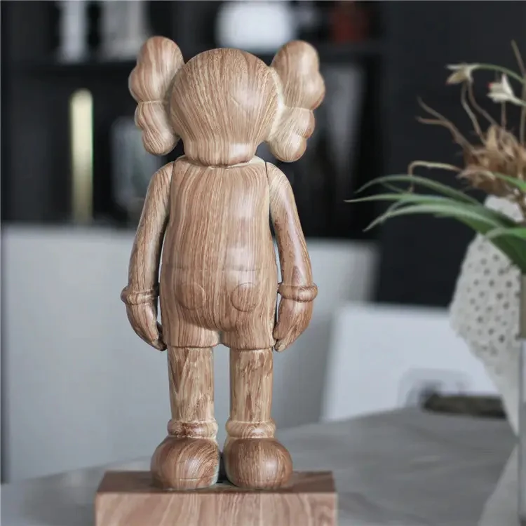 Meijian New Listing Wood Grain Violent Bears Home Office Accessories DIY Ornament Resin Craft Bears Home Decor