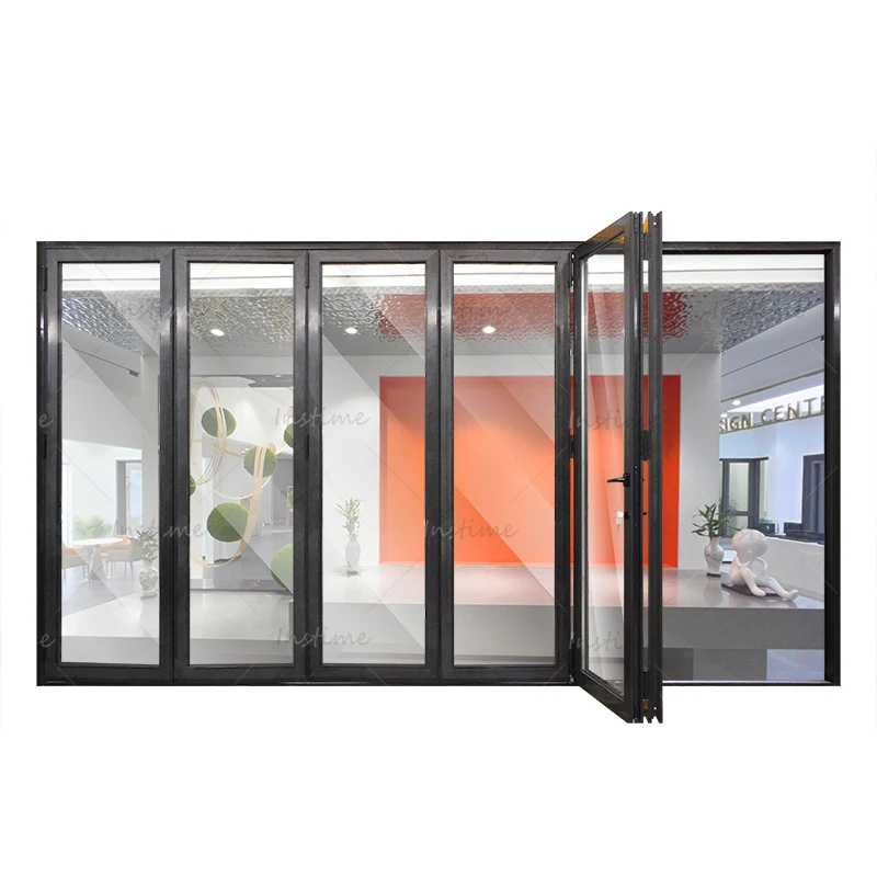 Instime Cheap Personalized Factory Manufacturer Frameless Sliding Folding Glass Doors For House
