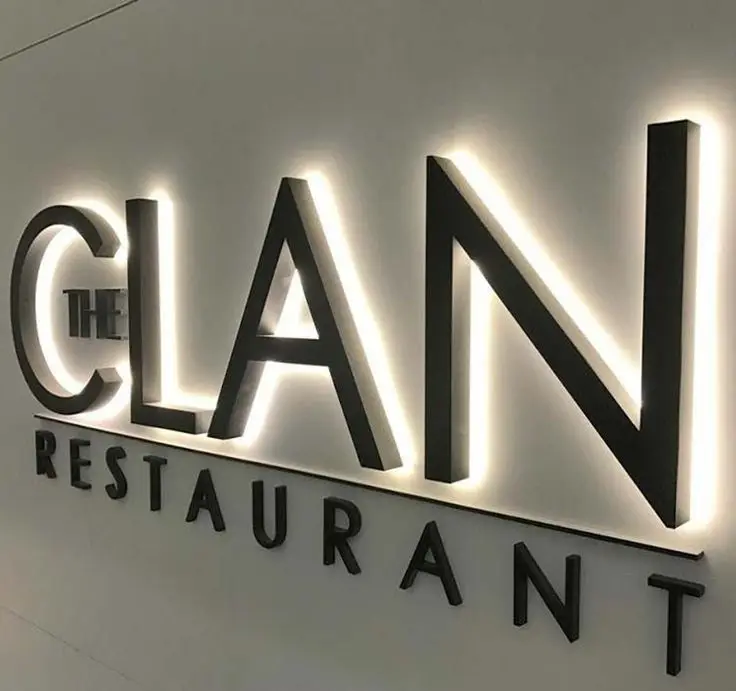 New Fashion Led Illuminated Sign Led Shop Sign 3d Stainless Steel Letters Light up Letters Acrylic Sign