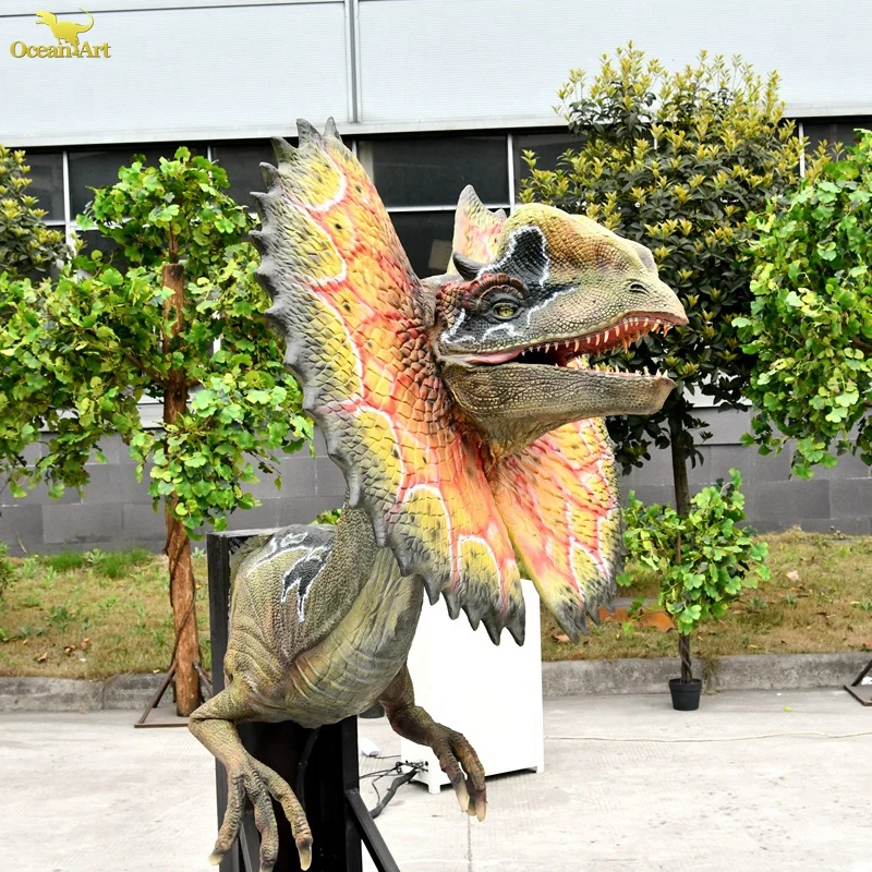 AD-RN078   Life Size Dinosaur Dilophosaurus Head For Dinosaur Exhibition