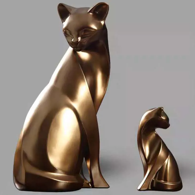 Home Christmas decoration stainless steel custom made size plated cat sculpture for sale