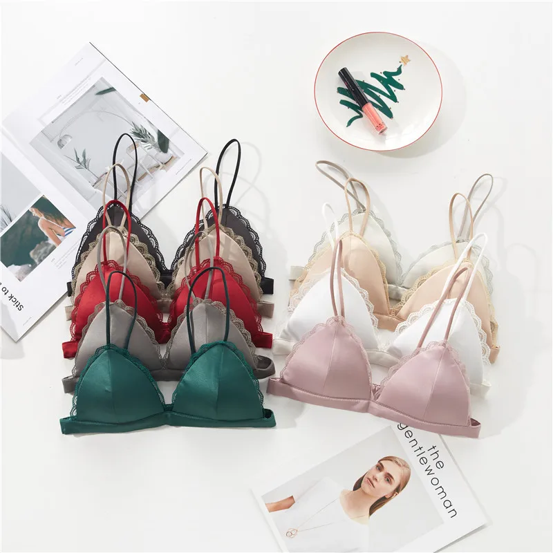 
Оптовая продажа, однотонный привлекательный женский бюстгальтер с кружевной чашечкой 