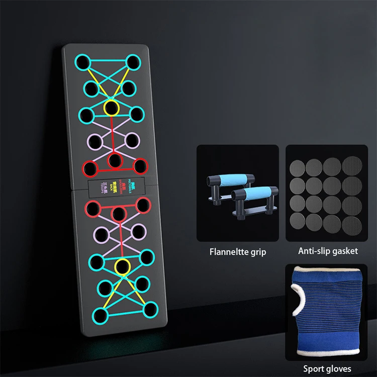 Portable Mutil Function Fitness Colorful Plate Muscle Board Power Press Push Up Bar Rack Board