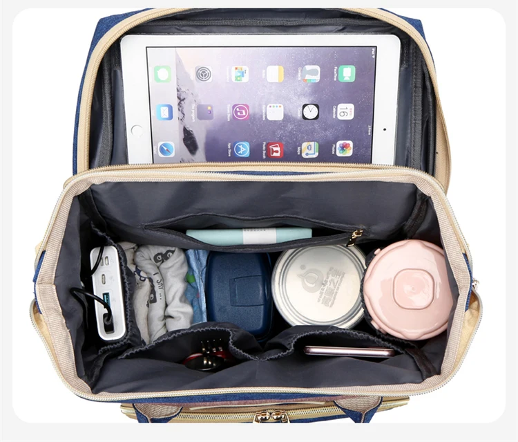 2021 custom new style diaper bag backpack with travel bassinet Diaper Bag Backpack with Mosquito Net Foldable Baby Bed