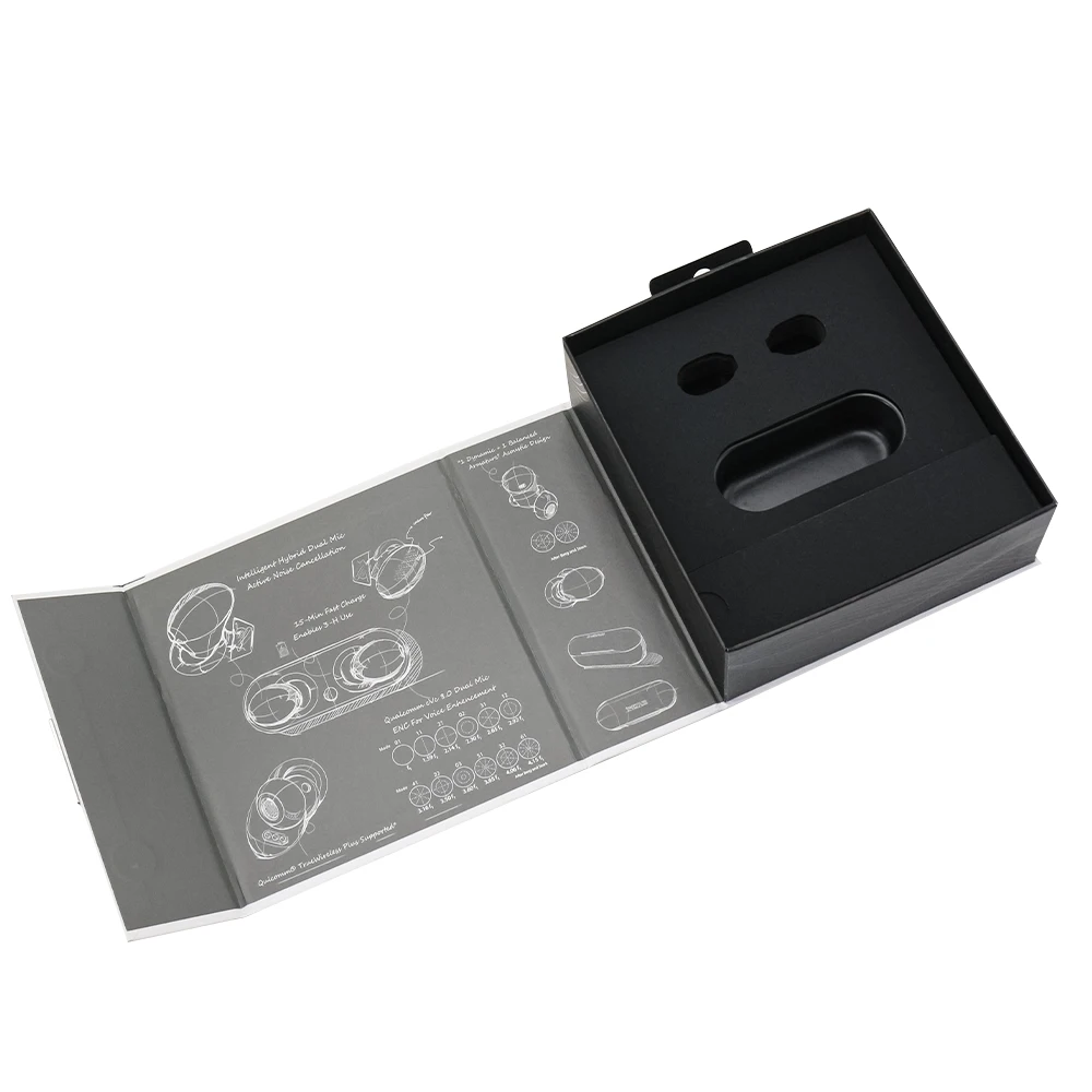 black box bluetooth headphone empty headphones boxes digital product data cable headphone storage box