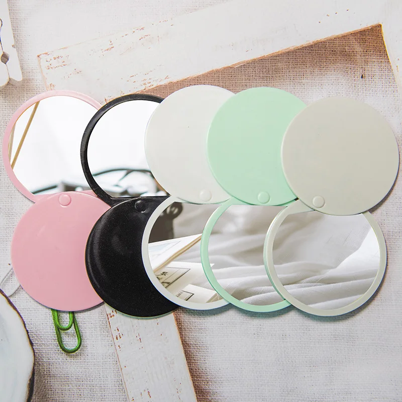 Sliding cover portable 70mm sublimation blank compact pocket mirrors circle mirror round portable mirror foldable