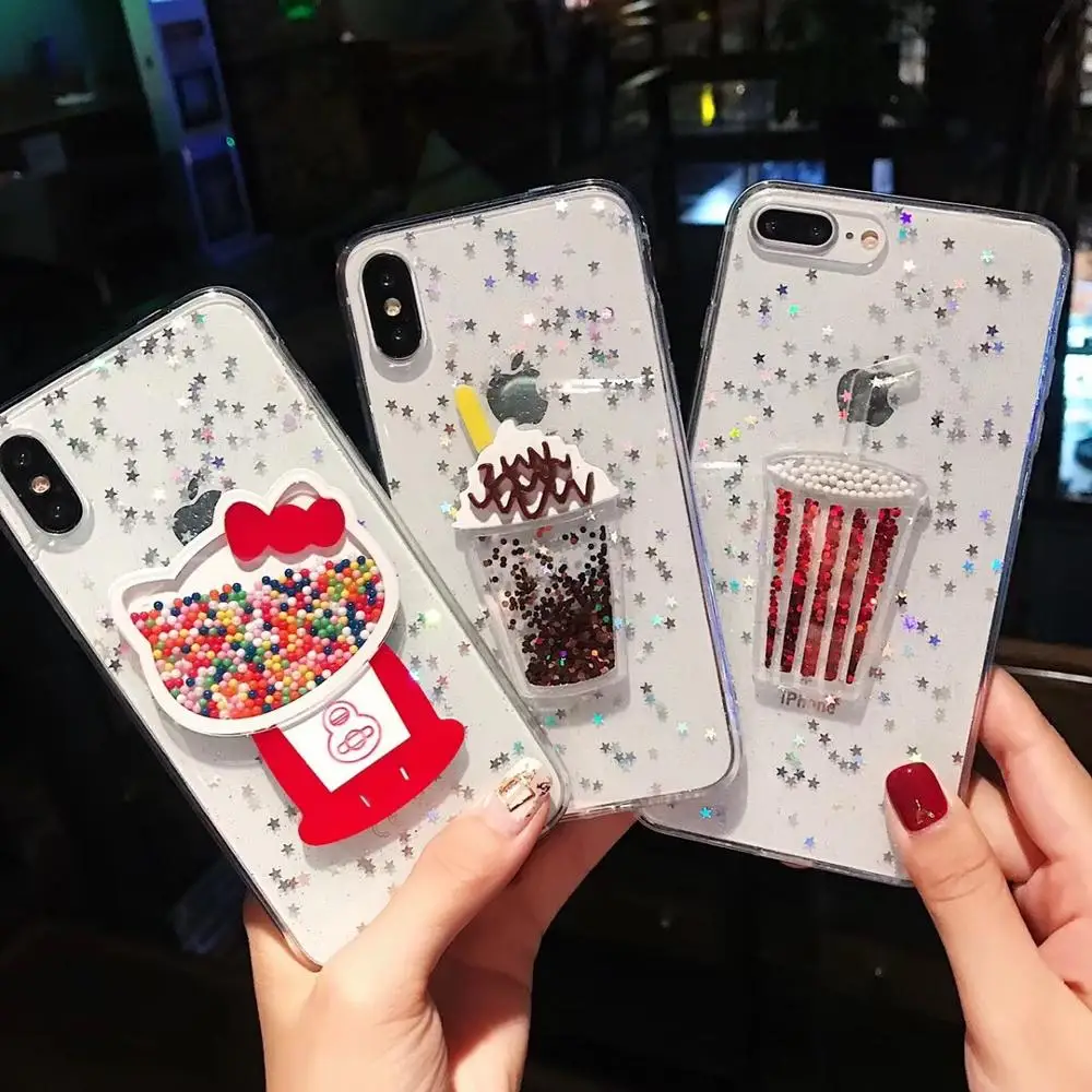 Эпоксидная смола Hello Kitty чехол для телефона с рисунком чашки из мультфильма кексы мороженое чехол для телефона для iPhone 13 Pro Max/11/ X/XR/8/7/6