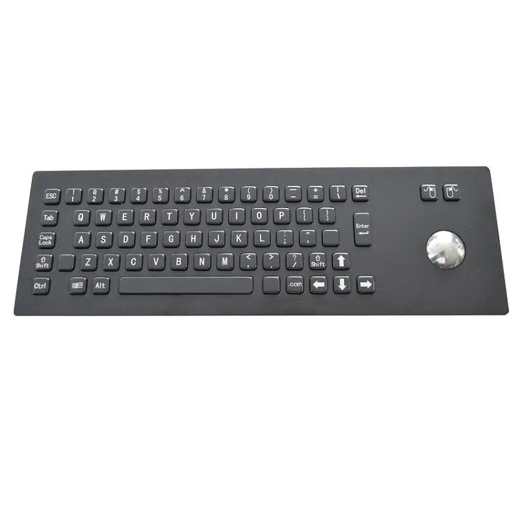 IP65 65 keys metal mechanical kiosk keyboard with touchpad or trackball