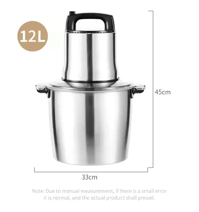 Wholesale 2024 Household Electric Meat Grinder Top Selling Stainless Steel 6L 8L 10L 12L Capacity Outdoor Fufu Pounding Machine