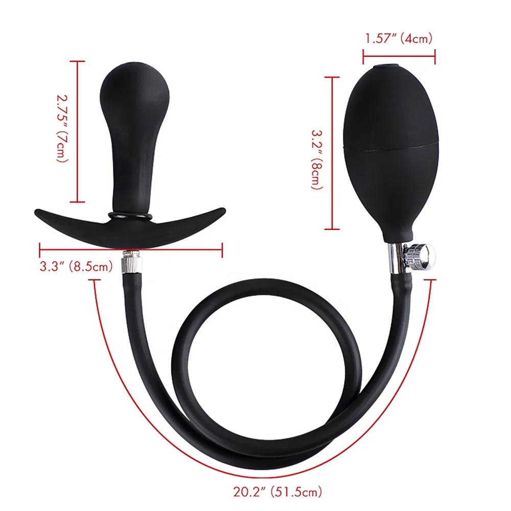 Inflatable Butt Plug with Detachable Needle,Steel Ball Included Silicone Anal Plug for Man and Women