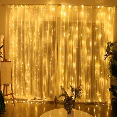 New Year Christmas Decorations for Home Room USB Remote Control Curtain Light String LED Curtain Home Atmosphere Decorations