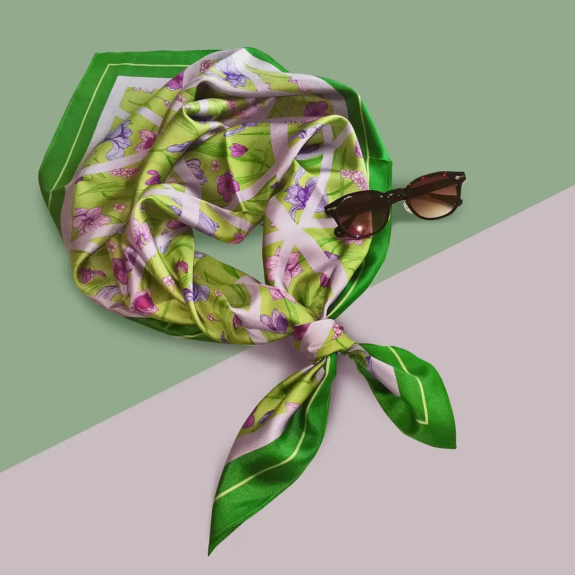 Custom Printed Design Square Twill 90x90 100% Silk Scarves Digital Printing Women Ladies Pure Scarf Headscarf 100% Silk Scarf