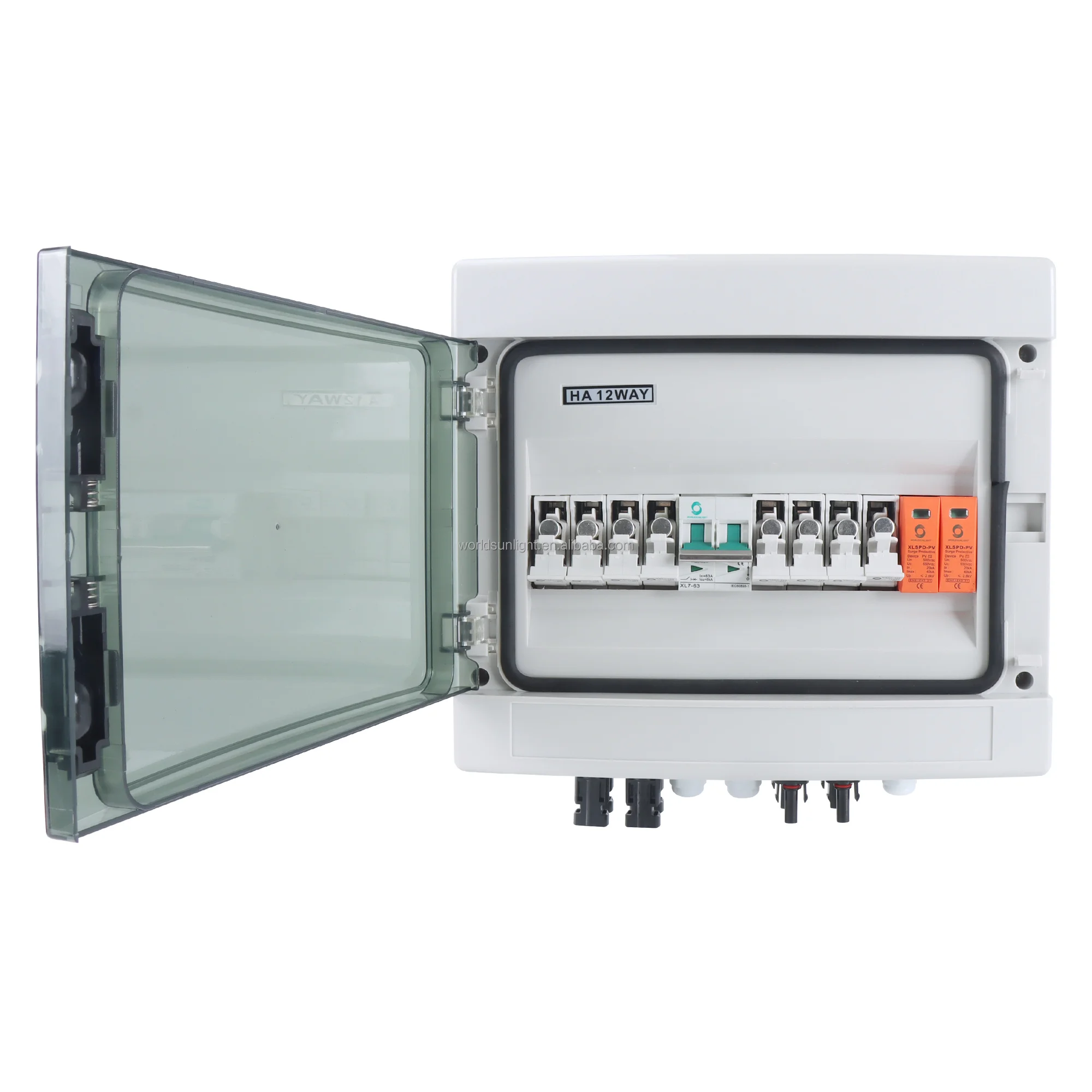 CE WSDB-PV4/1 IP65 4 IN 1 OUT 4 Strings Array 16A 500V DC Solar PV Combiner Box for solar system