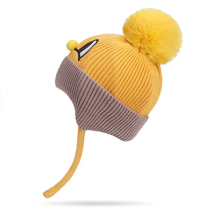 Wholesale High Quality Custom Kids Beanie Hat Manufacturers Designer Boys Girls Warm Ski Beanie Winter Hat