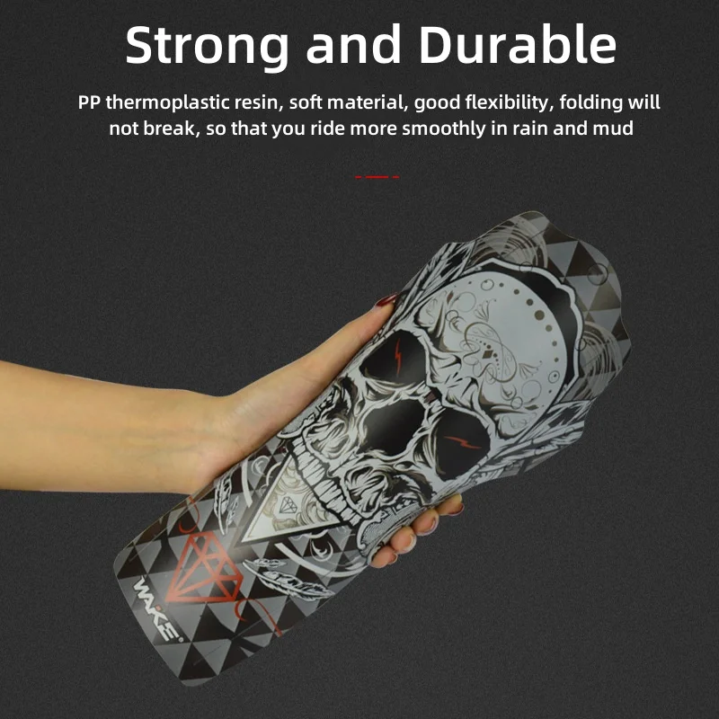 Hot Sale Road Bike Fenders Color Printing Ultra-thin Foldable Mudguard Bicycle Riding Equipment WAKE Mudguard