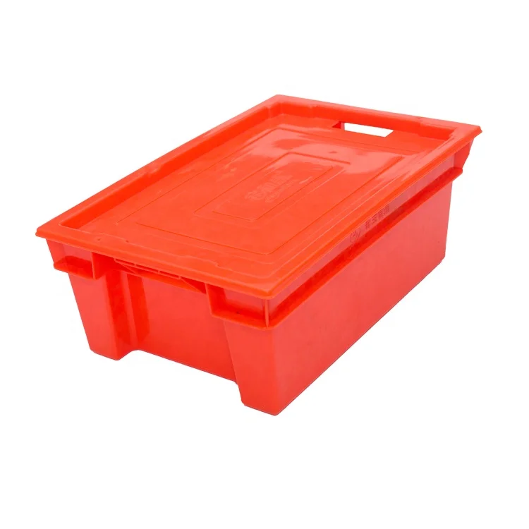 Not Corrode Chemical Stability Fish Crate Box Plastic With Cover Good Low Temperature Resistance Frozen Shipping Crates Boxes