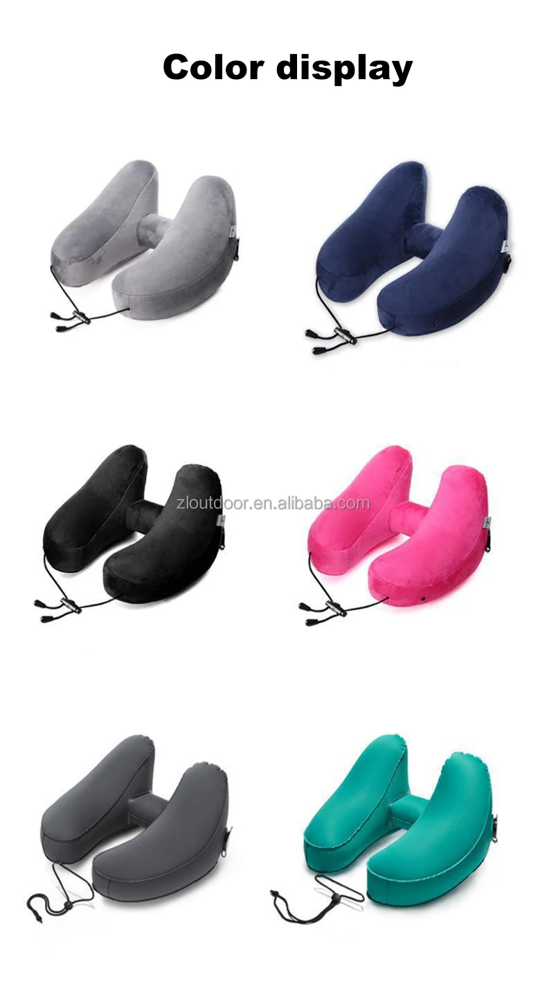 Hot Selling Travel Neck Pillow Comfortably Supports The Head H Inflatable Travel Pillow with pouch