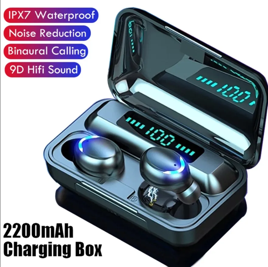 2200mAh Charging Box Wireless Headphone 9D Stereo F9-8 TWS Wireless Earbuds Earphone Headphones