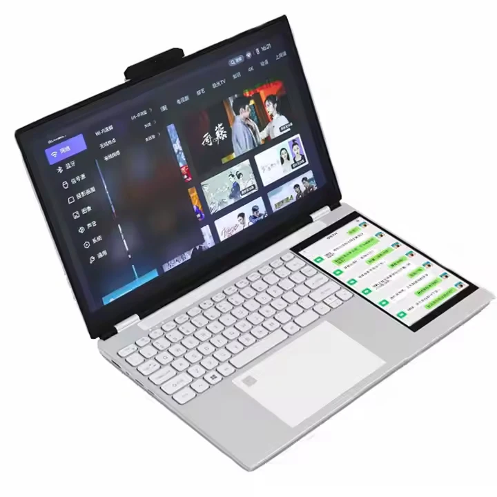 По заводской цене ноутбук Intel N100 15,6 + 7 дюймов двойной экран 16 ГБ оперативной памяти 1 т SSD Игровые ноутбуки для персонального ноутбука