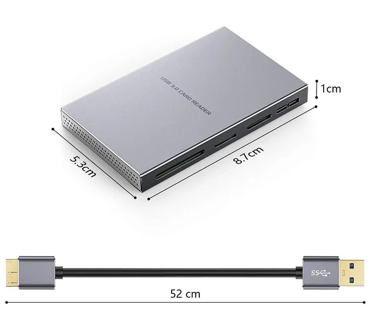 Считыватель карт из алюминиевого сплава USB 3 0 все в одном кардридер