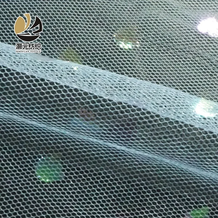 Colorful small love bronzing children clothing foil elastic mesh tulle fabric india