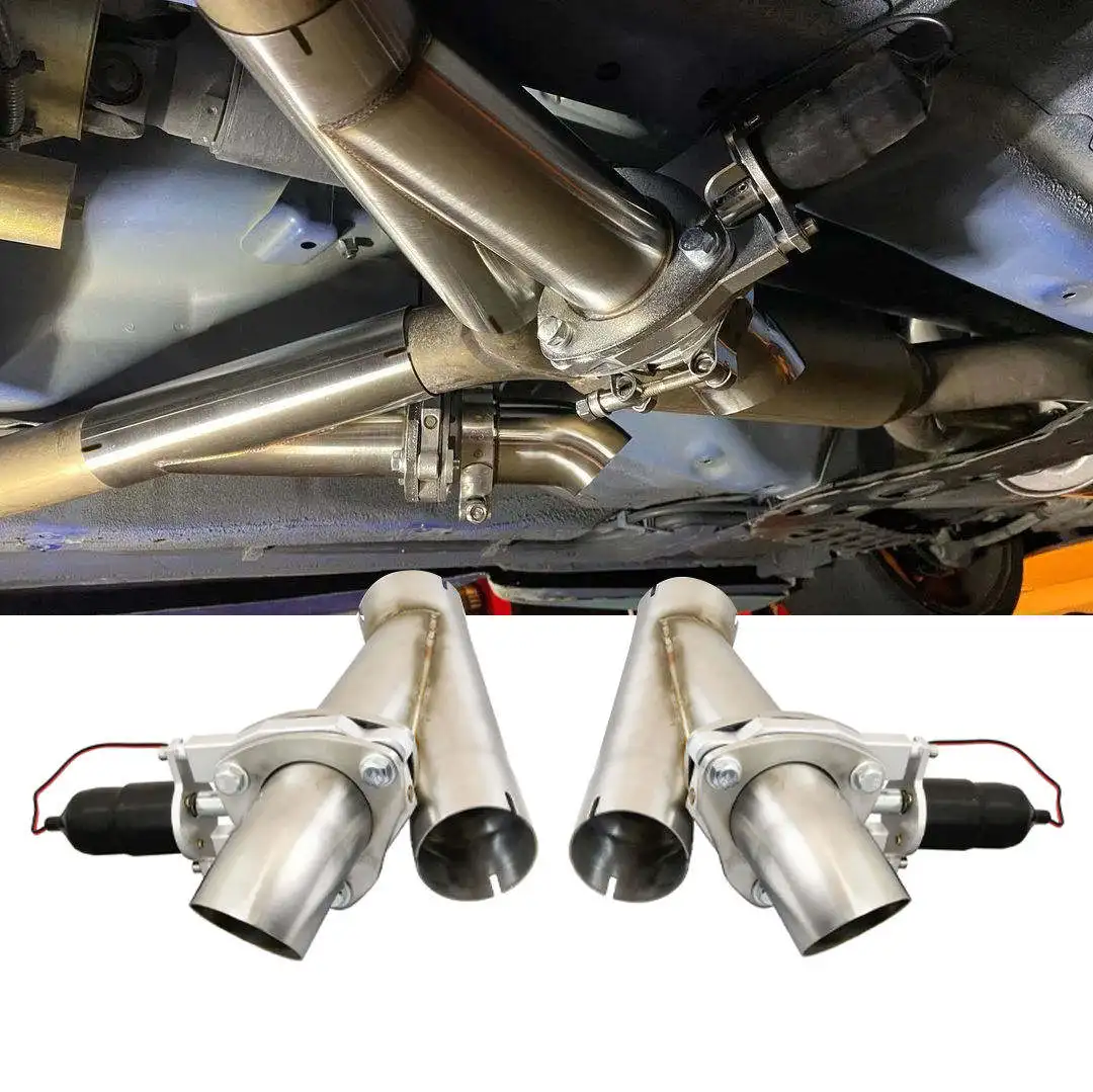 Factory Custom 3inch 2.5 inch Y Pipe Electric Exhaust Cutout Pipe for Exhaust Bypass Valve Remote Button Stainless Steel