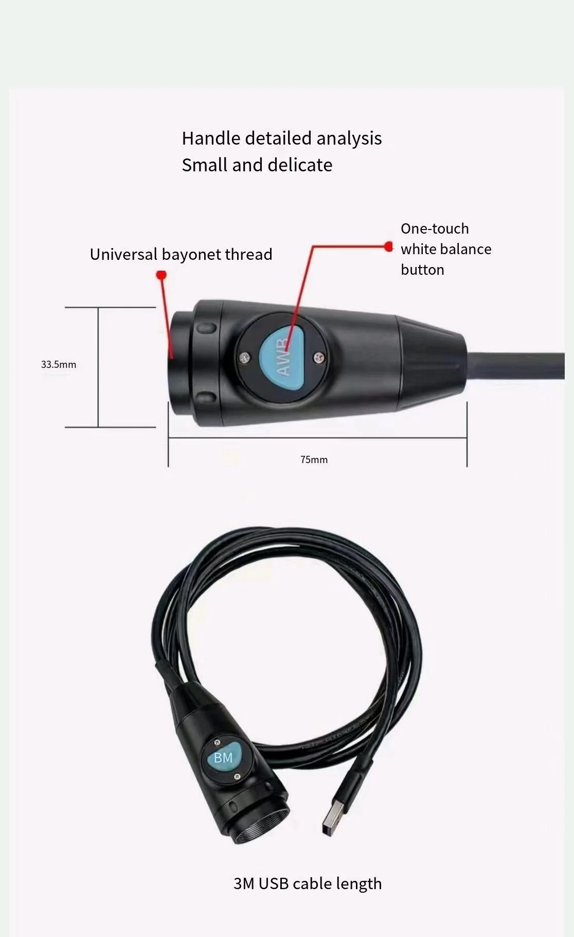 USB3.0 1080P Full HD Portable Human Clinic Hospital Veterinary ENT Endoscope Camera System