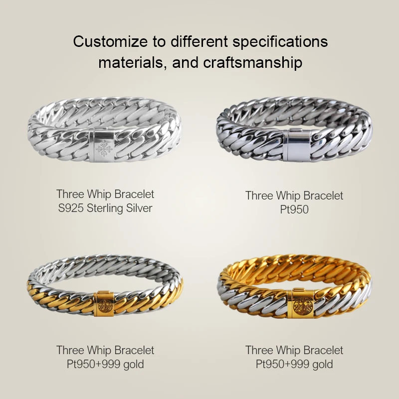 Custom 925 Sterling Silver Cuban Bracelet for Men Hip Hop Punk Fashion Jewelry with Personality Trend Silver Bangles