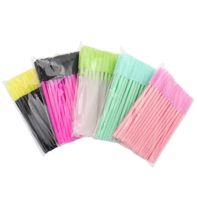 Disposable Mini Silicone Mascara Brush Head 50 pcs/bag Makeup Brushes Wands Mascara Applicator