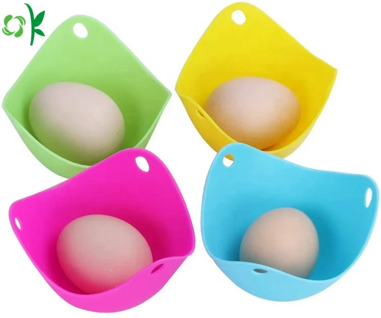 OKSILICONE Egg Poaching Cups Reusable Egg Boiled Microwave Safe Kitchen Tool Non Stick Silicone 1 Pcs/opp Bag or Customized