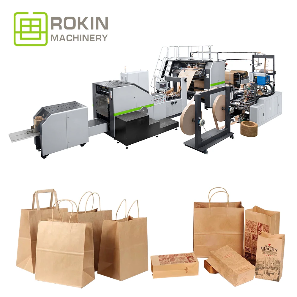 Competitive paper hand bag making machine suppliers in china for shopping bags craft paper bag making machine colored